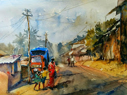 street watercolor scene indian pigment imagination arches cold press