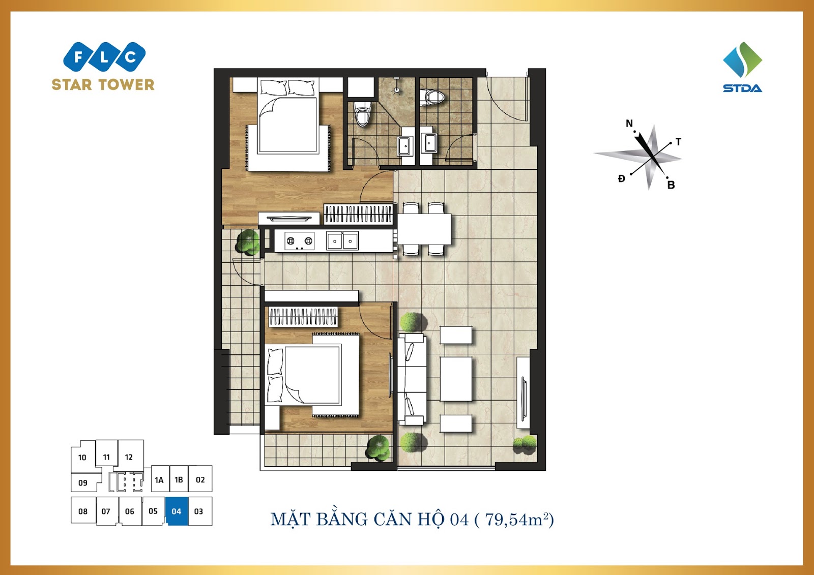 Thiết kế căn hộ số 4 - Chung cư FLC Star Tower Thiết kế căn hộ số 4 - Chung cư FLC Star Tower