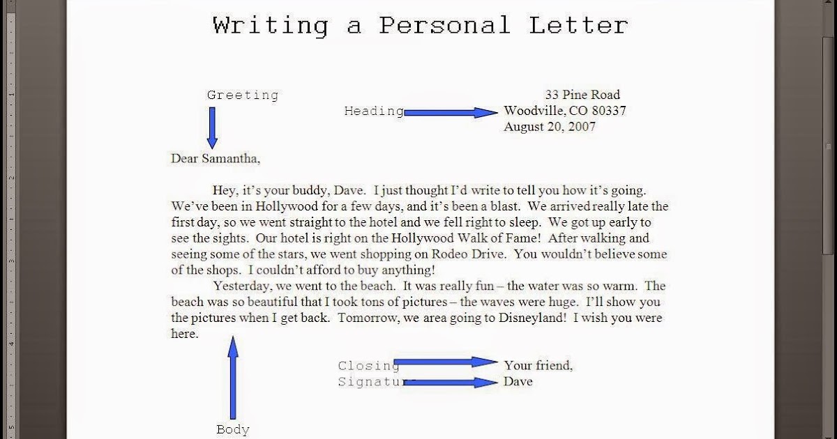 Definitely English: Personal letter