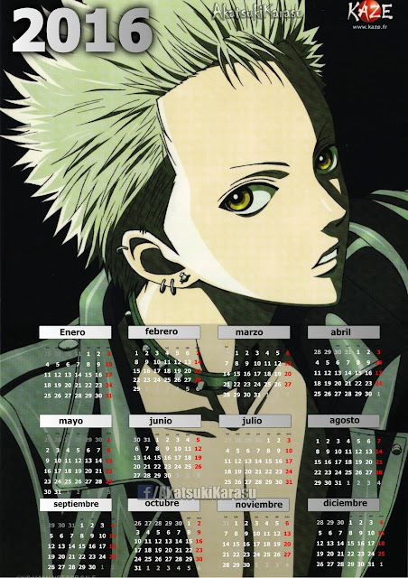 Calendario 2016 anime Nana