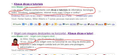 Veja as meta tags aparecendo no Google