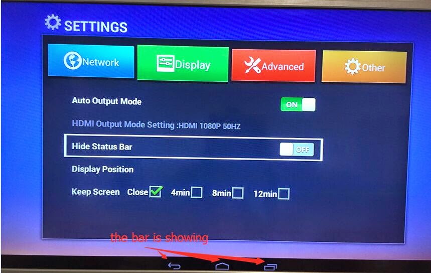 Android TV Box, Smart IPTV Box How to hide “home””back” bar on the bottom when you watching tv?