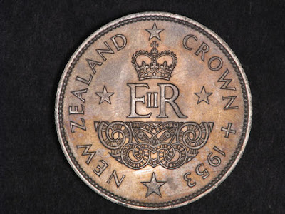 NEW ZEALAND 1 Crown Queen Elizabeth II Coronation Coin
