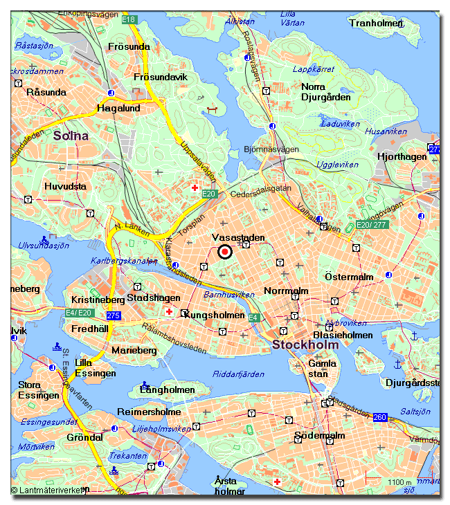 Karta över Stockholm City Rutt | Karta över Sverige, Geografisk, Fysisk