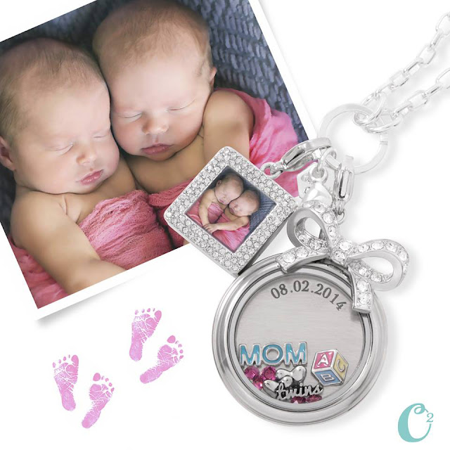 Origami Owl Living Locket for Mom of Twins! Available at StoriedCharms.com