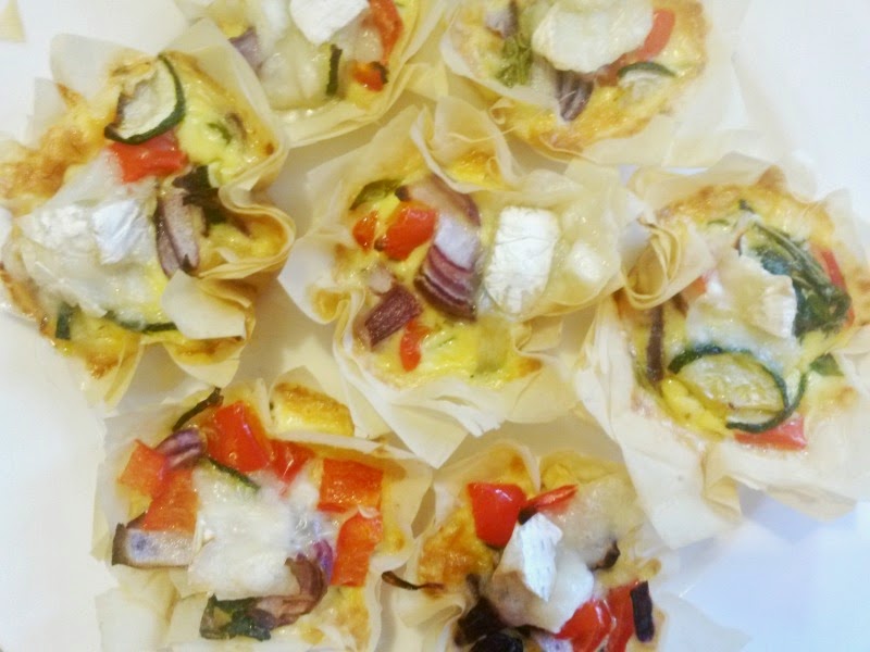 RECIPE Roast Vegetable and Goats Cheese Filo Pastry Tarts Ginevrella