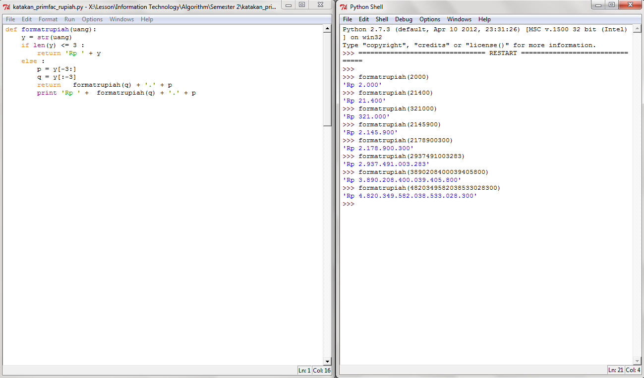 Membuat Format Rupiah di Bahasa Pemrograman Python - Pemrograman Sederhana