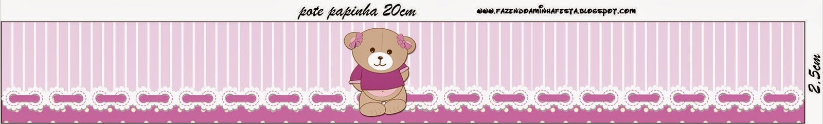 Cute Girl Bear in Lilac: Free Printable Candy Bar Labels. Cute Girl Bear in Lilac Free Printable Labels.