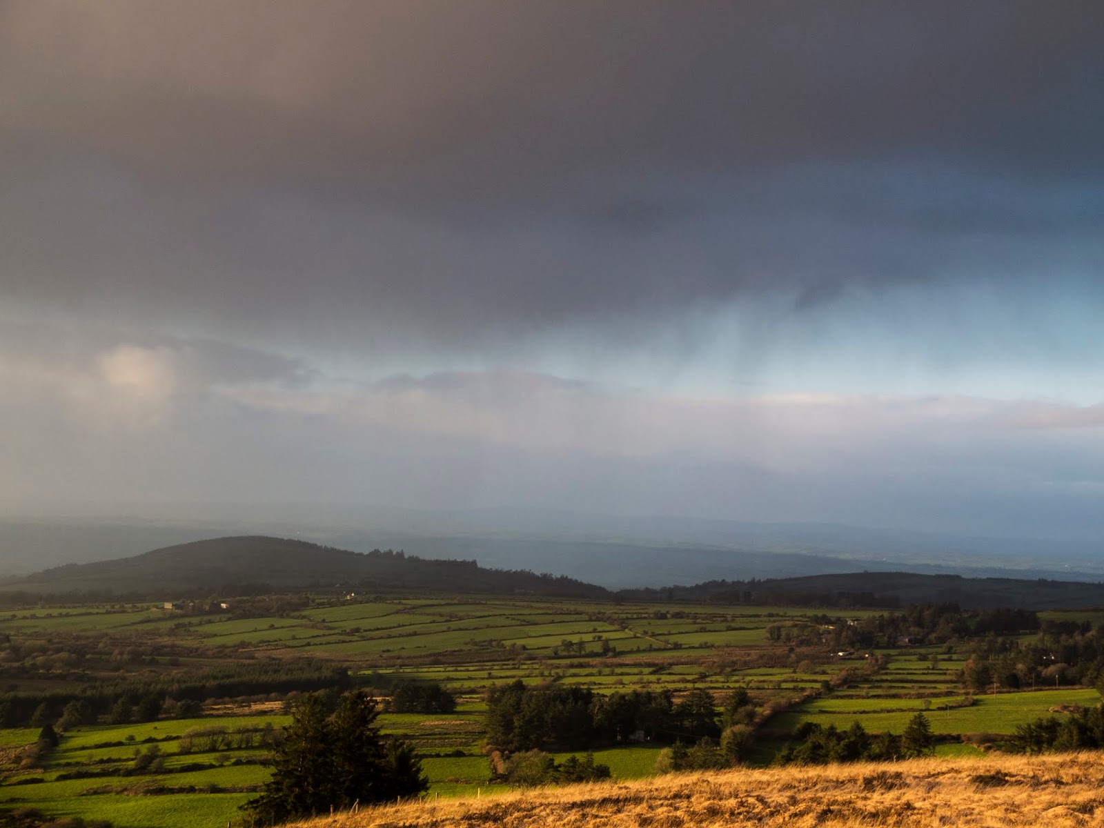 Rain clouds Rain clouds building down the valley at sunset.