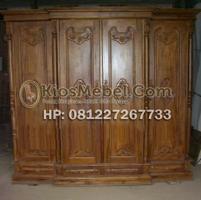 Almari Pakaian Jati Peluru 4 Pintu Almari Pakaian Jati Peluru 4 Pintu
