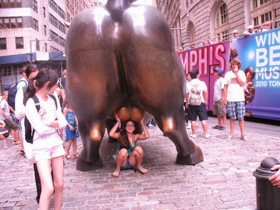 Tourist Posing Inappropriately with Statues 4