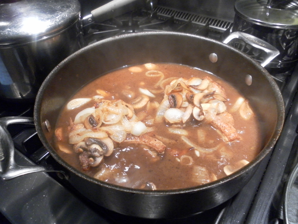 Braised Pork Chops with Mushroom and Onion Gravy