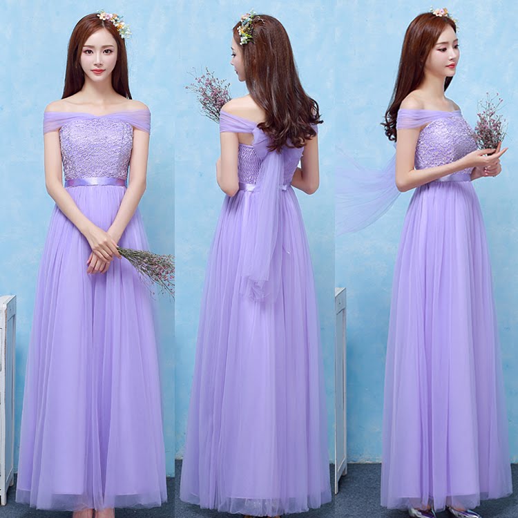 New 2016 3-Color 6-Design Bridesmaids Elastic Maxi Dress
