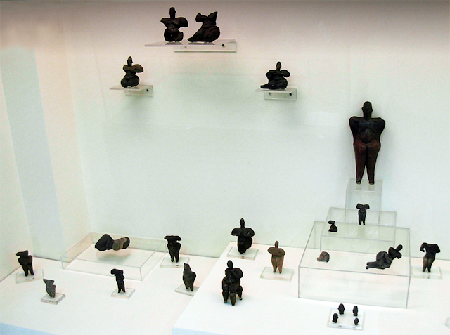Çatalhöyük and Mother Goddess or Female figurines - Neolithic Age in Anatolia - at the Museum of Anatolian Civilizations, Ankara
