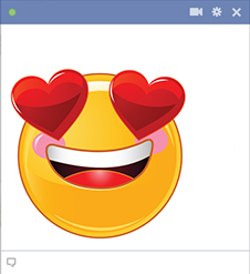 Smiley in love Facebook sticker