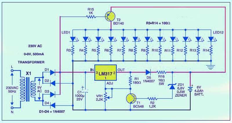 Contoh Rangkaian Campuran 2 Baterai 2 Saklar Dan 6 Lampu