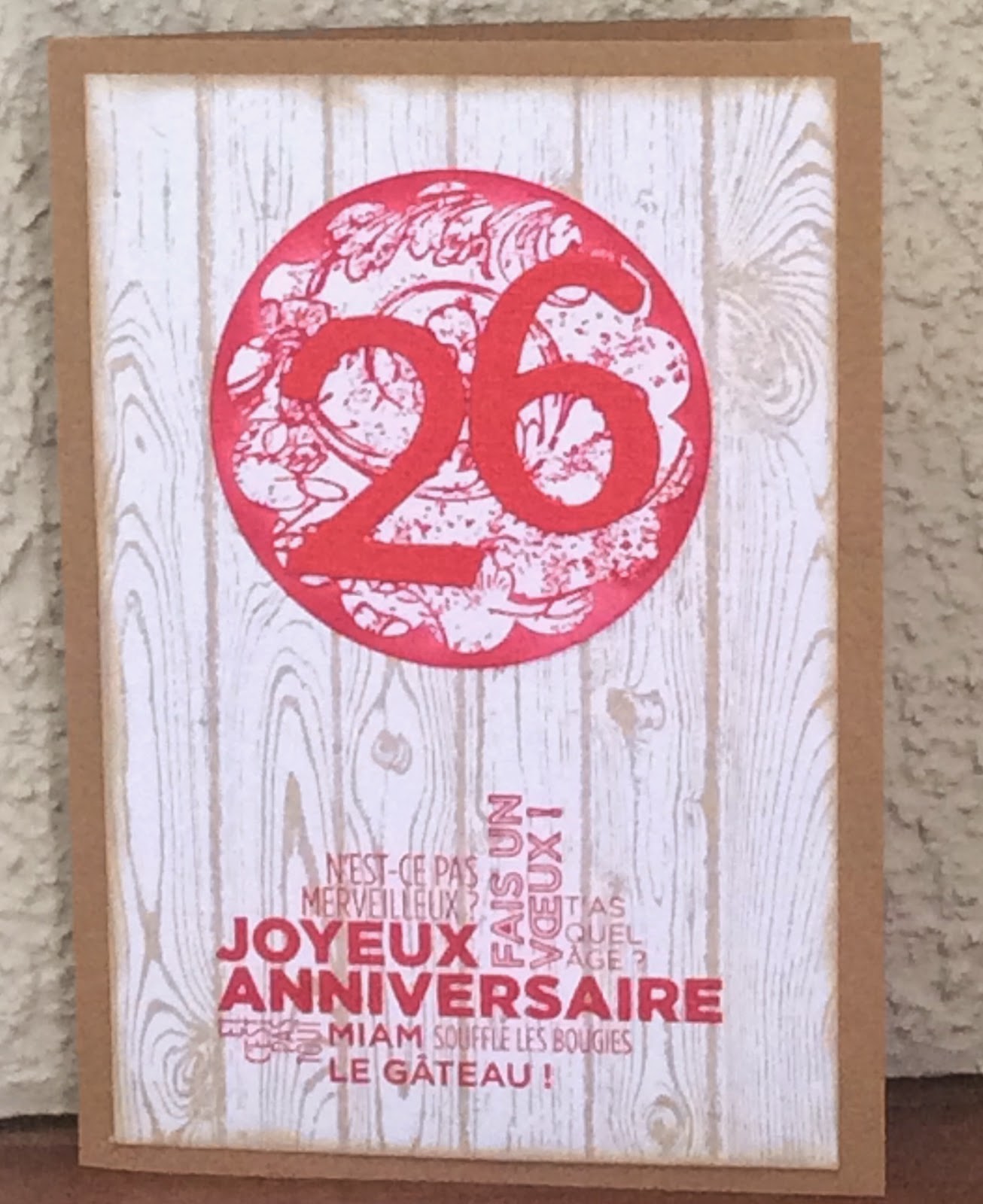 Béa et ses petits papiers: Carte d'anniversaire 26 ans