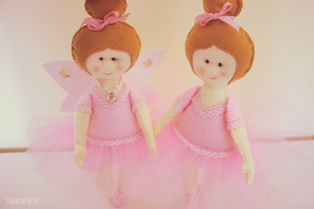 Boneca em feltro bailarina de feltro