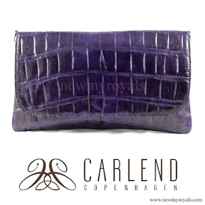Crown Princess Mary style Carlend Copenhagen vanessa original croco purple clutch