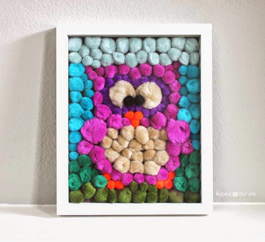 Pom Pom Owl Art - Repeat Crafter Me