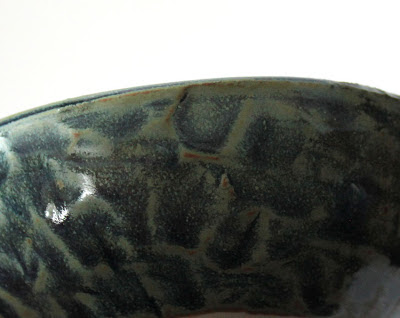 carved clay bowl glazed