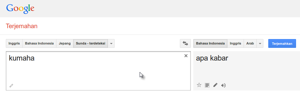 Google translate sunda kasar ke indonesia