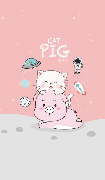 หมูกับแมวน้อยบนอวกาศสีชมพู