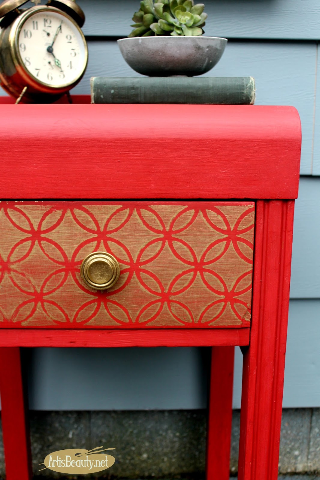 ART IS BEAUTY DIY Glitz and Glam nightstand Makeover themed furniture