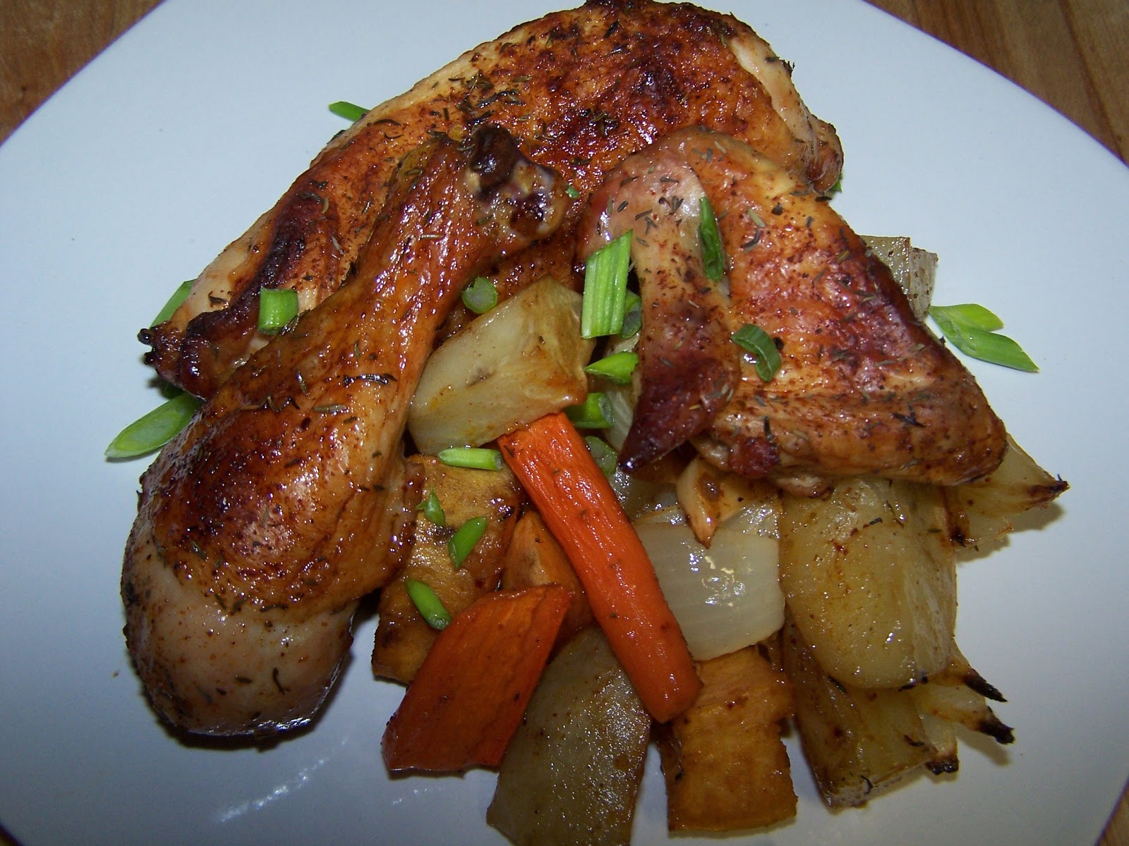 EZ Gluten Free Jerk Roast Chicken and Root Vegetables