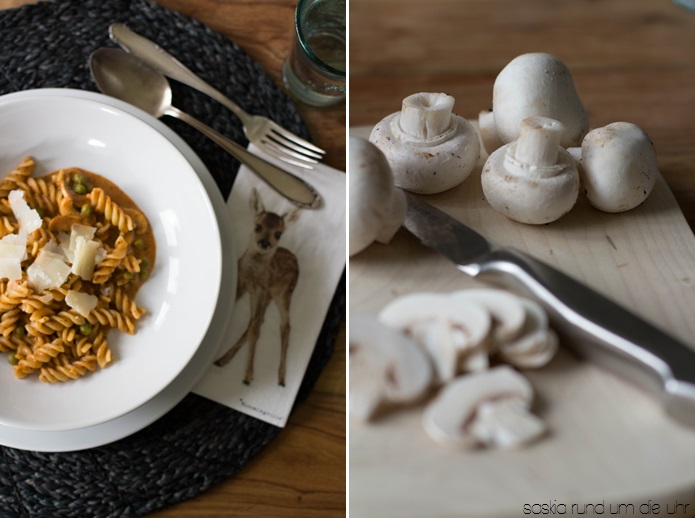 SaskiarundumdieUhr: Fusilli mit Pilz Tomatensauce SaskiarundumdieUhr: Fusilli mit Pilz Tomatensauce