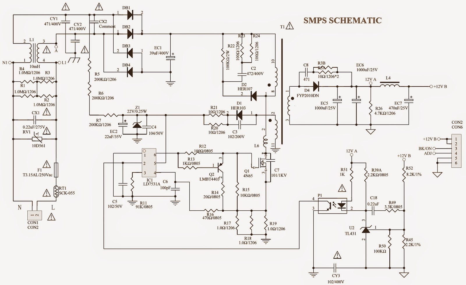Schematic Diagrams PHILCO TV PH24MR LED TV SMPS and