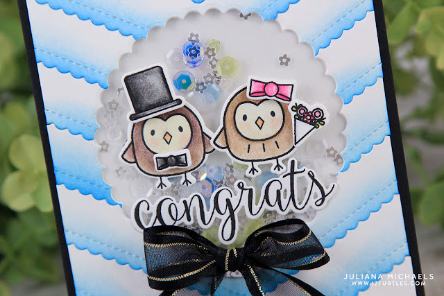 Wedding Shaker Card by Juliana Michaels featuring Happy Owls Stamp and Die Set by Pretty Pink Posh