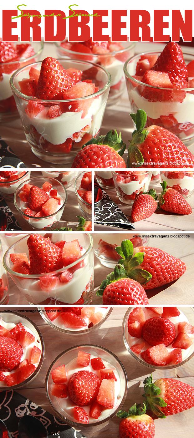 Miss von Xtravaganz: [Rezept] Erdbeeren mit Quark-Buttermilch-Creme