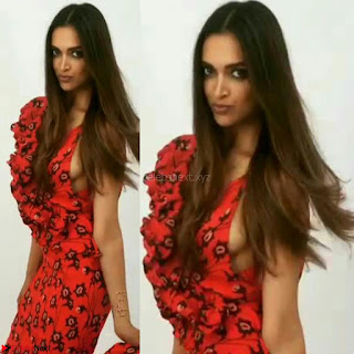 Deepika Padukone in Red Stunning Beauty  Exclusive