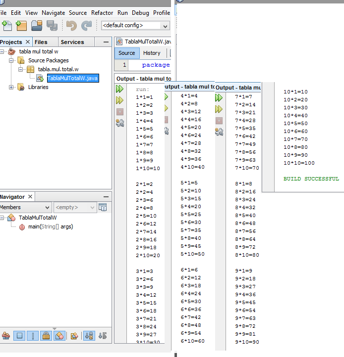 segunda sesión java las 10 tablas de multiplicar (while, for, do while)