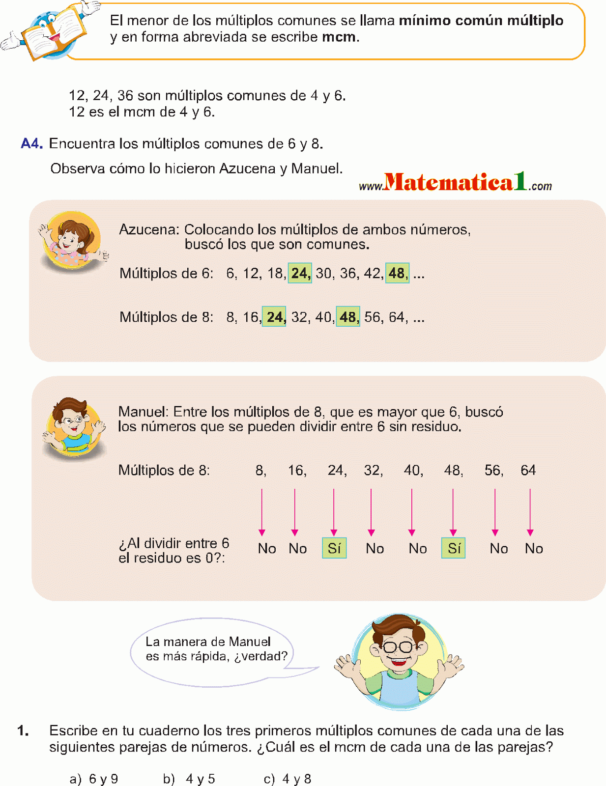 MULTIPLOS Y DIVISORES EJERCICIOS RESUELTOS DE MATEMÁTICAS DE PRIMARIA O