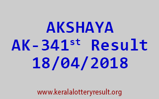 AKSHAYA Lottery AK 341 Result 18-04-2018