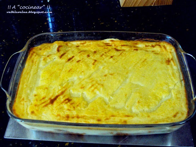 Pastel de carne picada y puré de patatas