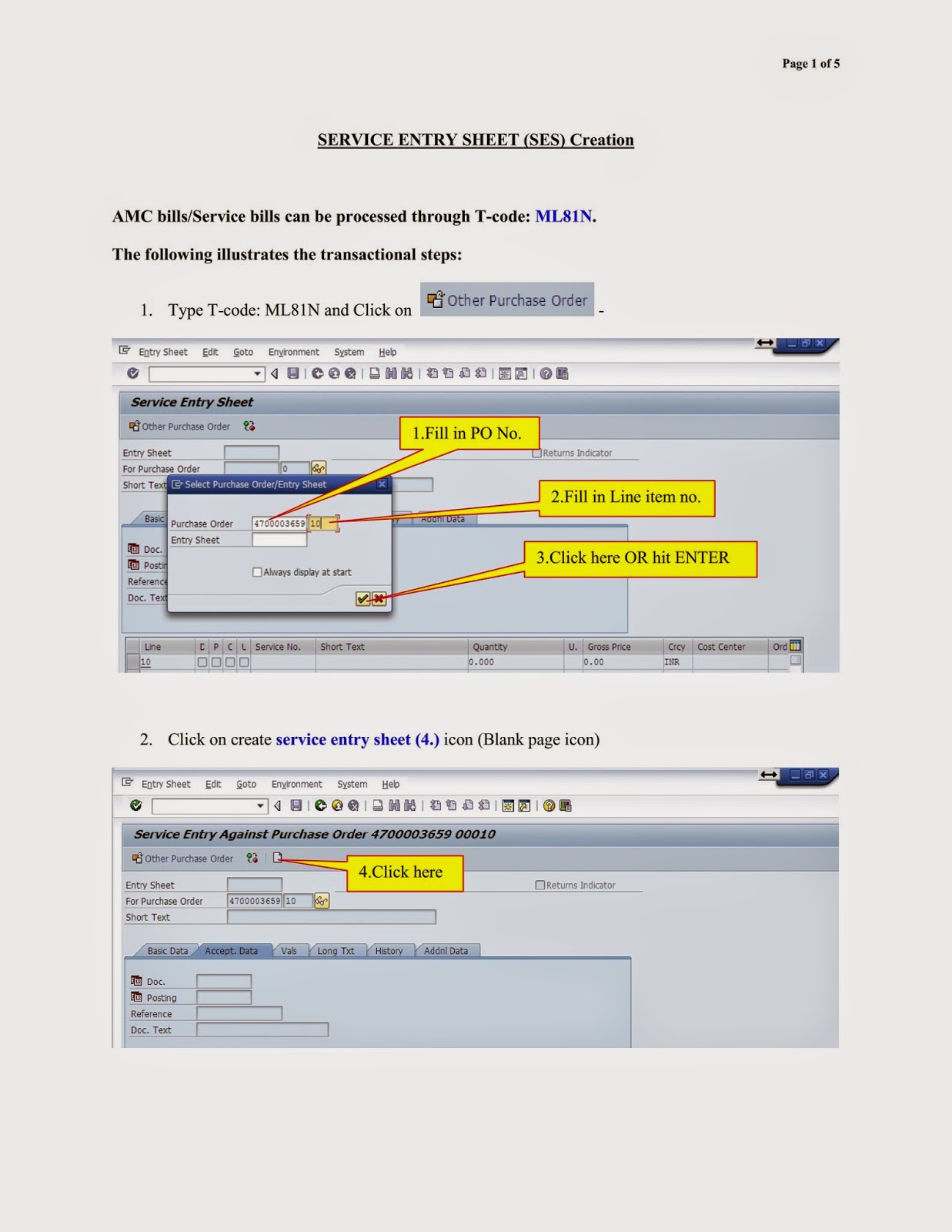 SAP PM, MM module tips for BSNL ERP End users: End user manual for