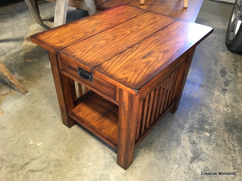 Mission Style End Table with Fusion's Plaster & Cappuccino Stain