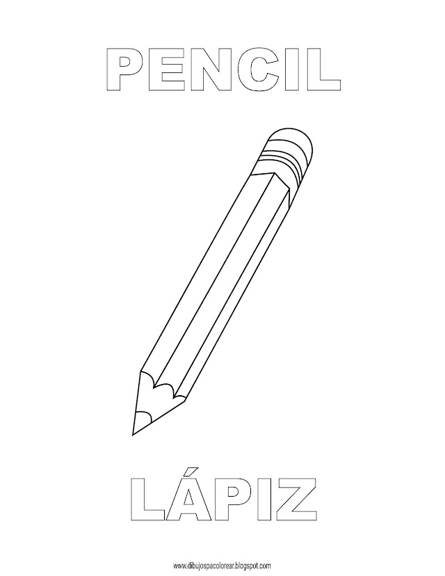 Dibujos Inglés - Español con L: Lápiz - Pencil