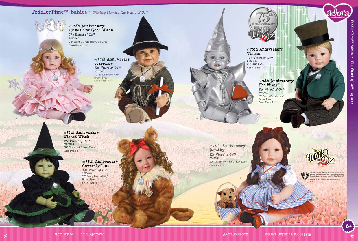 75th anniversary wizard of oz dolls