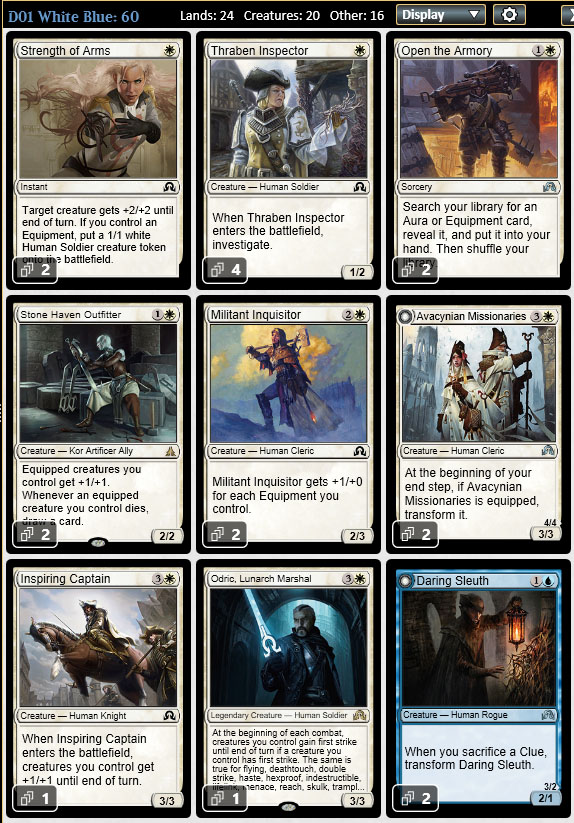 Magic the Gathering Adventures [Standard] White Blue Investigate Casual