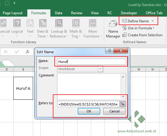 Rumus Excel untuk Picture LookUp atau Mencari Gambar otomatis pada Tabel Excel