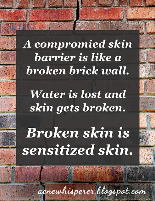 A compromised skin barrier is like a broken brick wall.  