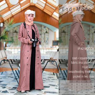 Baju muslim promo coat ENDOMODA set hijab IP 4