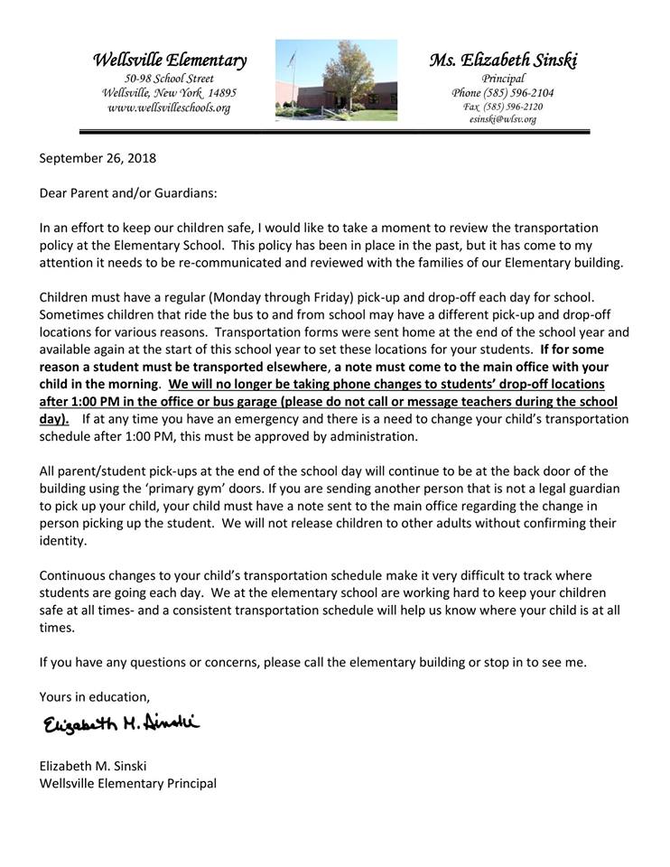 Wellsville Regional News (dot) com Wellsville Elementary School Policy