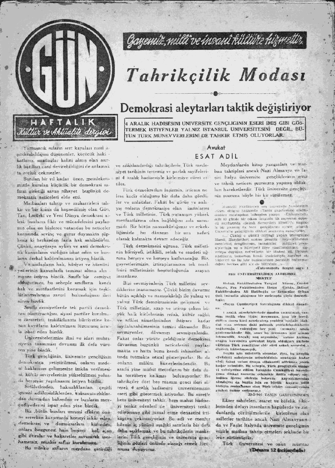 15 Haziran 1946 Gün Tam Metin