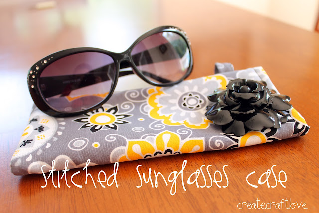 Stitched Sunglasses Case via createcraftlove.com #sewing #sunglassescase