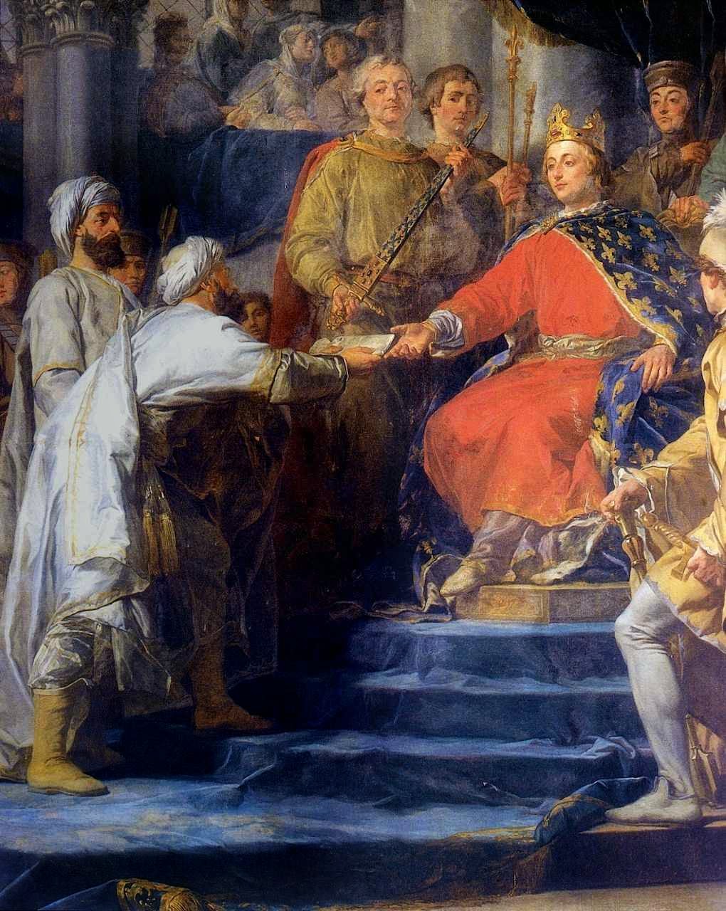 São Luís recebe enviados do Velho da Montanha, ou Príncipe dos Assassinos, seita islâmica. Guy-Nicolas Brenet  (1728 — 1792)